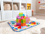 Storage Bin and Interactive Play-Mat for Magna-Tiles