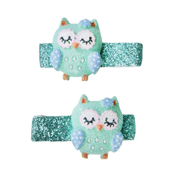 Sleepy Owl Hair Clips