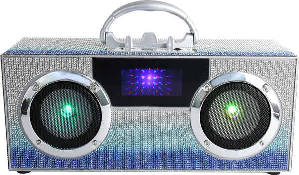 Blue Bling Mini Boombox