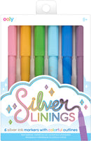 Silver Linings - Silver Ink Markers with Outlines - Set of 6